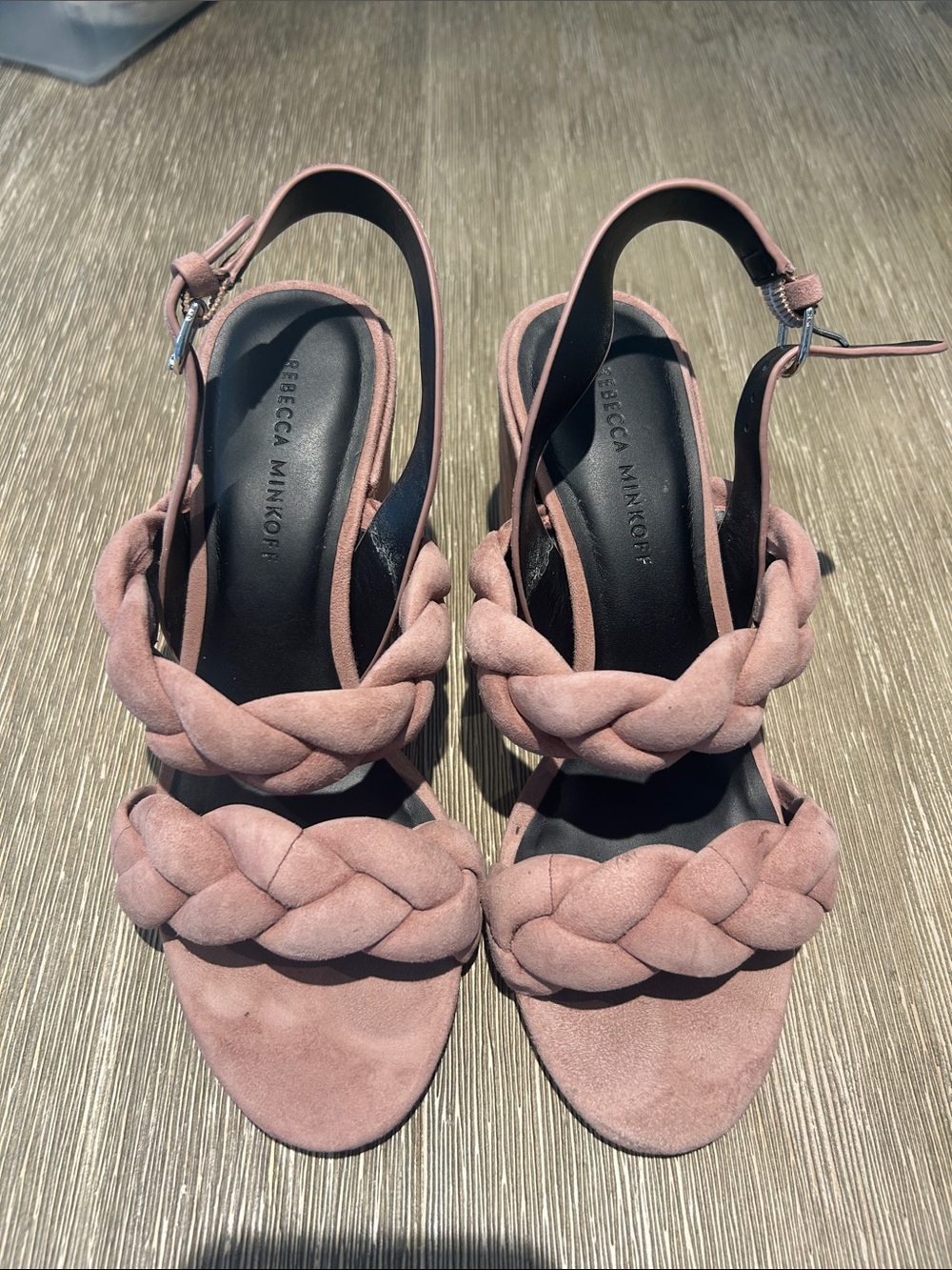 Rebecca Minkoff Dusty Rose Braided Suede Sling Heels